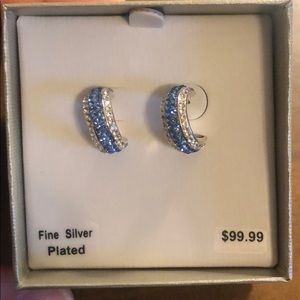 Crystal studded small hoop earrings